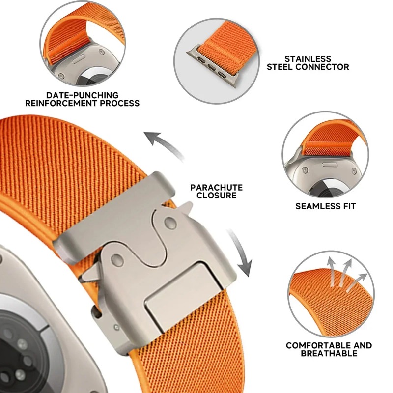 For Apple Watch Ultra 4/3/2 49 - đánh giá và giá Parachute Strap Elastic