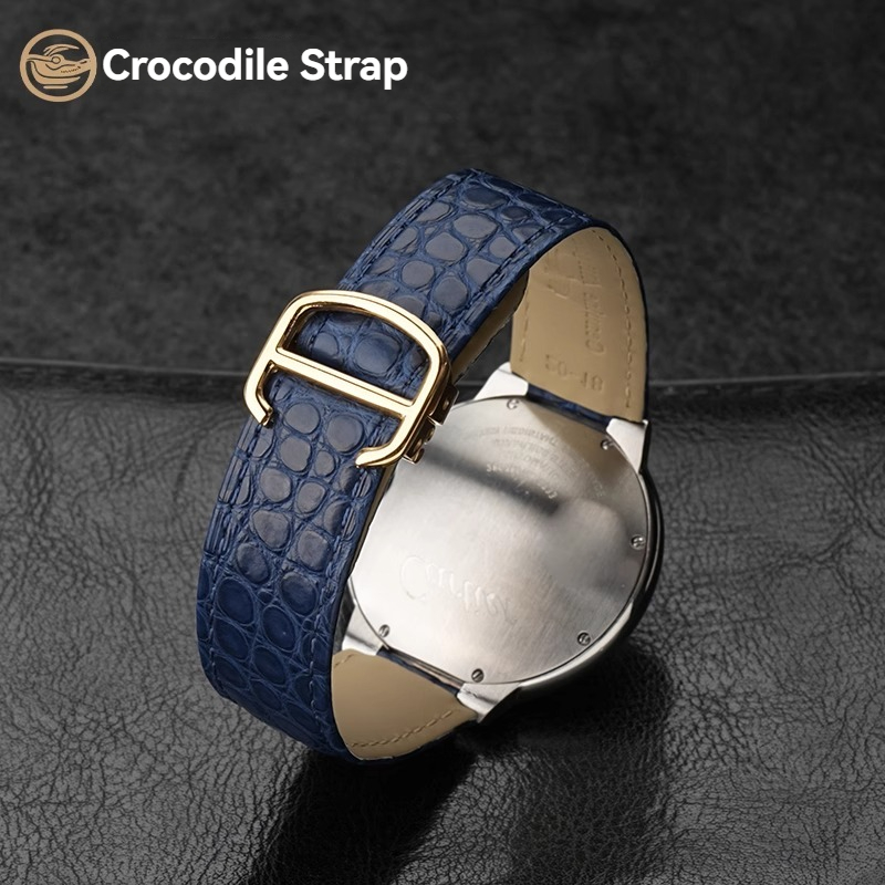Dây đồng hồ làm từ da cá sấu,  - đánh giá và giá Cartier Watch Ballon Bleu