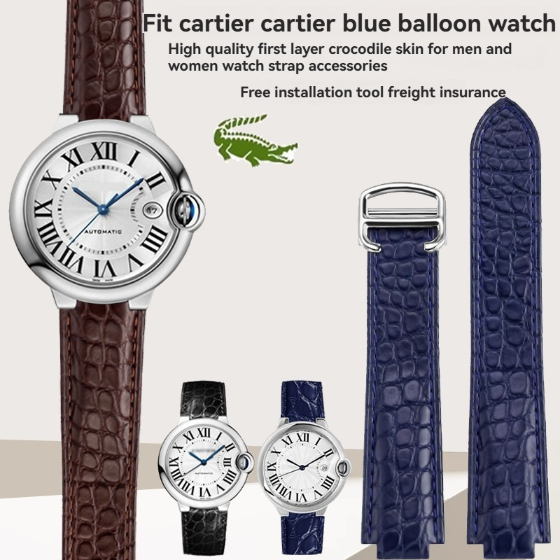 Dây đồng hồ làm từ da cá sấu,  - đánh giá và giá Cartier Watch Ballon Bleu