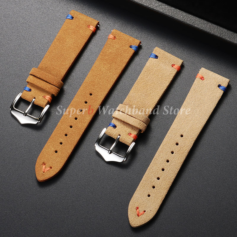 Dây đeo đồng hồ da lộn 18mm 20 - đánh giá và giá Suede Strap Watch