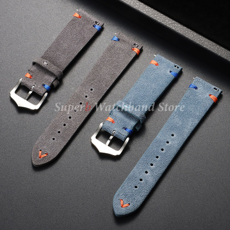 Dây đeo đồng hồ da lộn 18mm 20 - đánh giá và giá Suede Strap Watch