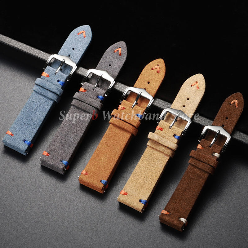 Dây đeo đồng hồ da lộn 18mm 20 - đánh giá và giá Suede Strap Watch