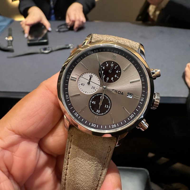 CILOA-Men Chronograph Watch Da - đánh giá và giá Suede Strap Watch