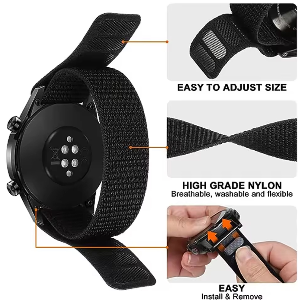 26 22mm Hook Loop Nylon WatchB - đánh giá và giá Sport Loop Velcro